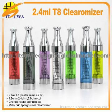 factory price 1.8/2.4/2.8ohms resistance good vapor 2ml T8